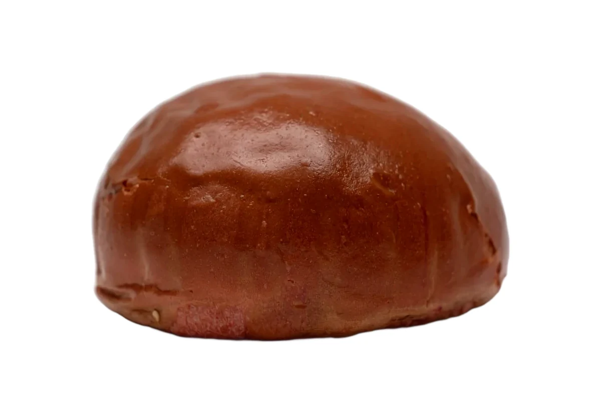 Burger vegan vu de face, dôme brillant